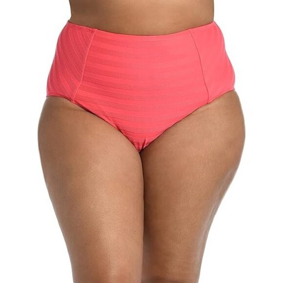 La Blanca 'Linea Costa' High-Waist Swimsuit Bottom, Coral Sun - Picture 1 of 2